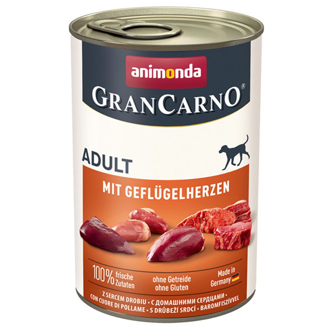 Balenie krmiva Animonda GranCarno S hydinovými srdcami