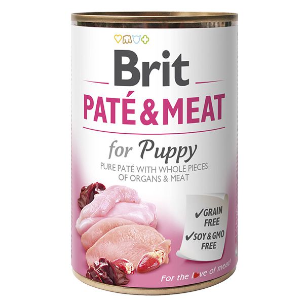 Balenie krmiva Brit Paté & Meat Puppy