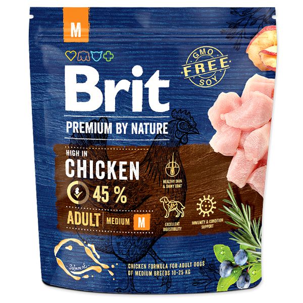 Balenie krmiva Brit Premium by Nature Adult Medium Breed kuracie