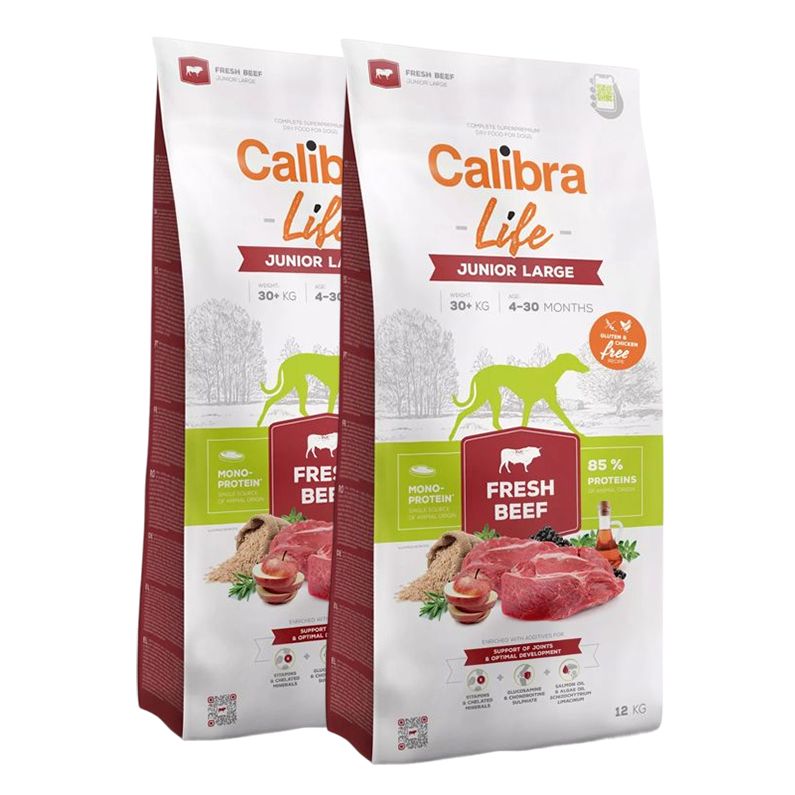 Balenie krmiva Calibra Life Junior Large Breed Fresh Beef