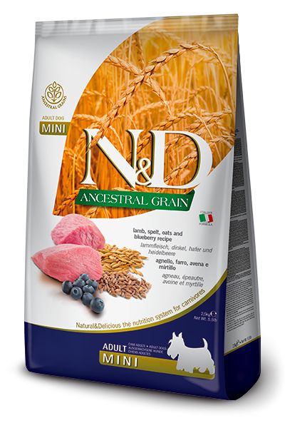 Balenie krmiva Farmina N&D Ancestral Grain Mini Lamb & Blueberry