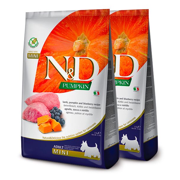 Balenie krmiva Farmina N&D Pumpkin Adult Mini s jahňacím a čučoriedkami